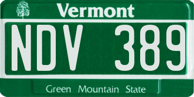 VT license plate NDV389
