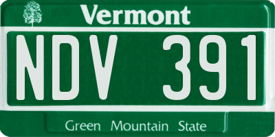 VT license plate NDV391