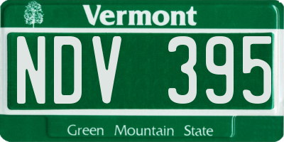 VT license plate NDV395