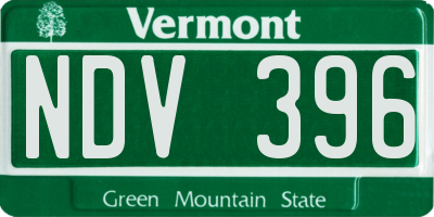 VT license plate NDV396
