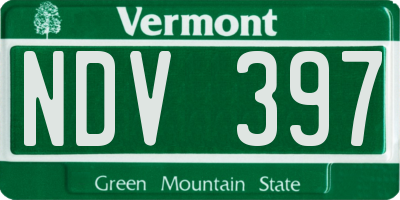 VT license plate NDV397