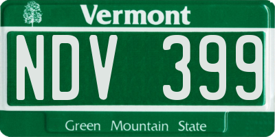 VT license plate NDV399