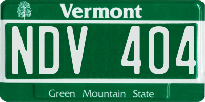 VT license plate NDV404