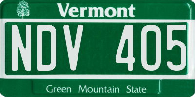 VT license plate NDV405