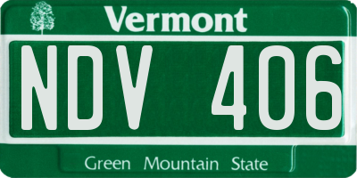 VT license plate NDV406