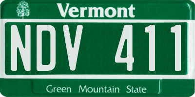 VT license plate NDV411
