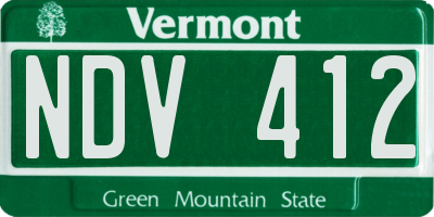 VT license plate NDV412