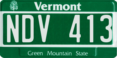 VT license plate NDV413