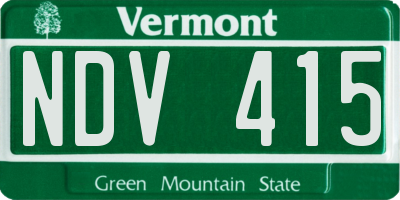VT license plate NDV415