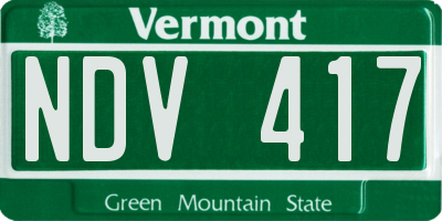 VT license plate NDV417