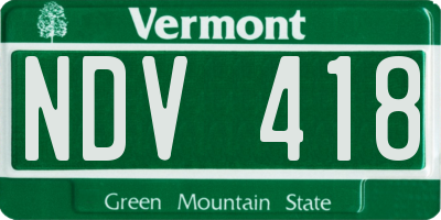 VT license plate NDV418