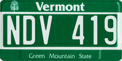 VT license plate NDV419