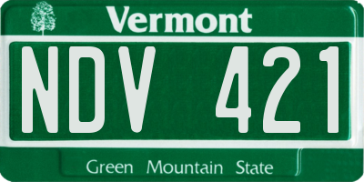 VT license plate NDV421
