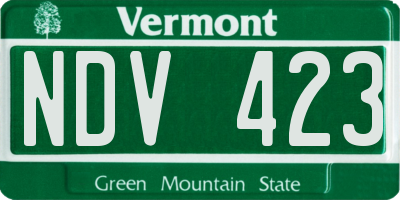 VT license plate NDV423