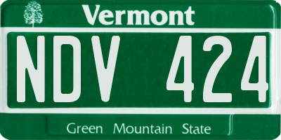 VT license plate NDV424