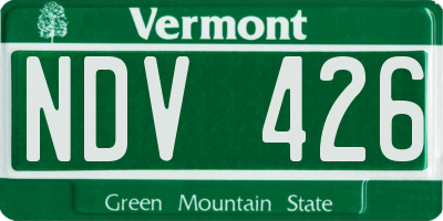 VT license plate NDV426
