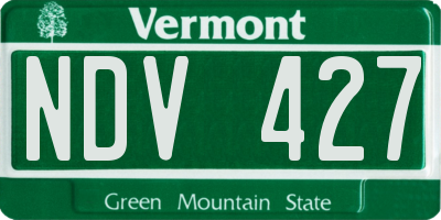 VT license plate NDV427