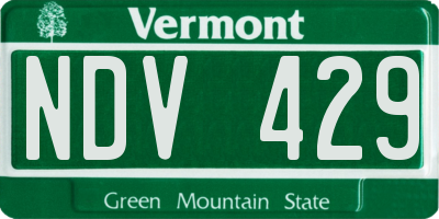 VT license plate NDV429