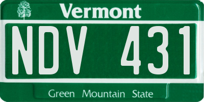 VT license plate NDV431
