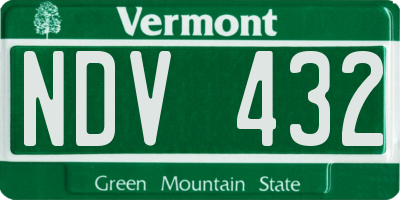 VT license plate NDV432