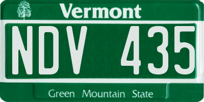 VT license plate NDV435
