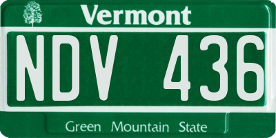VT license plate NDV436