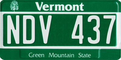 VT license plate NDV437