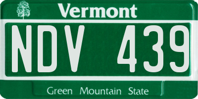 VT license plate NDV439