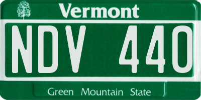VT license plate NDV440