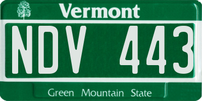 VT license plate NDV443