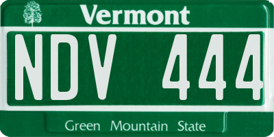 VT license plate NDV444