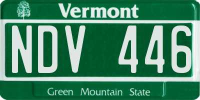 VT license plate NDV446