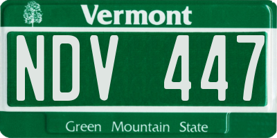 VT license plate NDV447