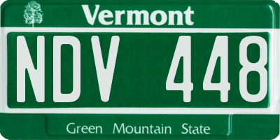 VT license plate NDV448