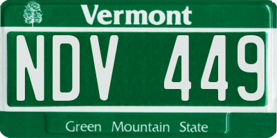 VT license plate NDV449