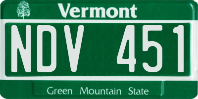 VT license plate NDV451