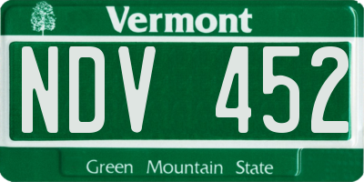 VT license plate NDV452
