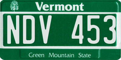 VT license plate NDV453