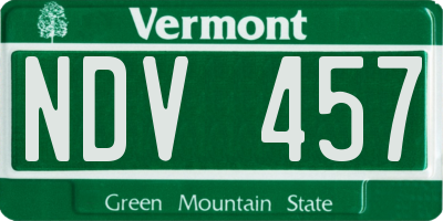 VT license plate NDV457