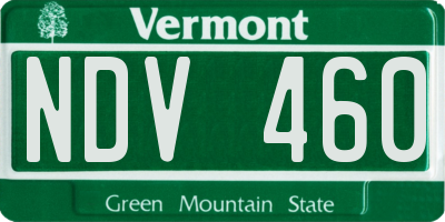 VT license plate NDV460