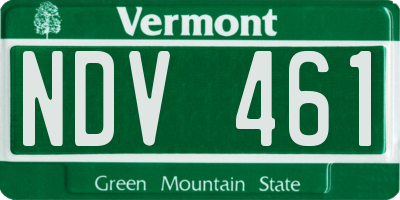 VT license plate NDV461