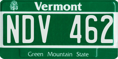 VT license plate NDV462