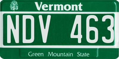 VT license plate NDV463