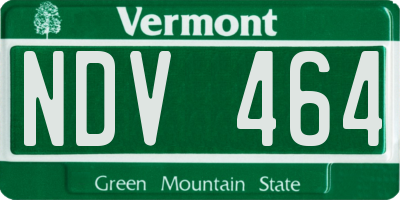 VT license plate NDV464