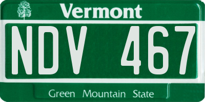 VT license plate NDV467