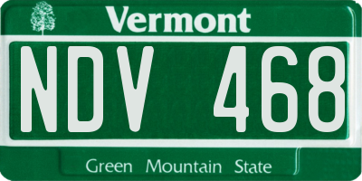 VT license plate NDV468