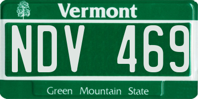 VT license plate NDV469