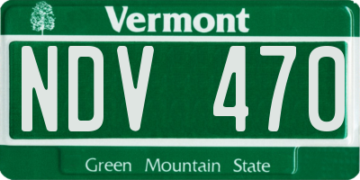 VT license plate NDV470