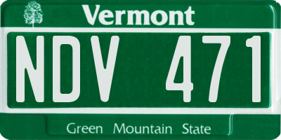 VT license plate NDV471