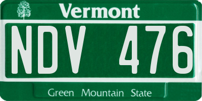 VT license plate NDV476